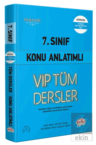 7. Sınıf VIP Tüm Dersler Konu Anlatımlı Mavi Kitap