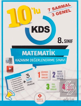 Sonuç Yayınları 8. Sınıf 10'lu Matematik Kazanım D
