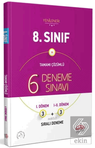 8. Sınıf 6 Deneme Sınavı Tamamı Çözümlü Editör Yay