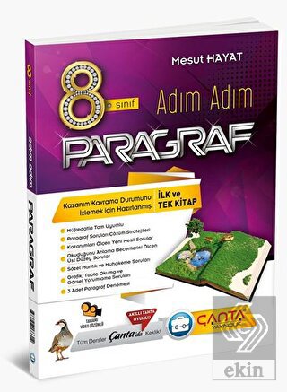 8. Sınıf Adım Adım Paragraf Soru Bankası Çanta Yay