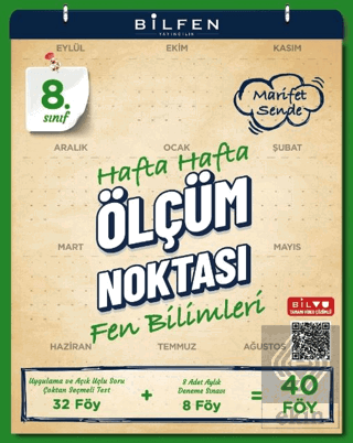 8. Sınıf Fen Bilimleri Hafta Hafta Ölçüm Noktası
