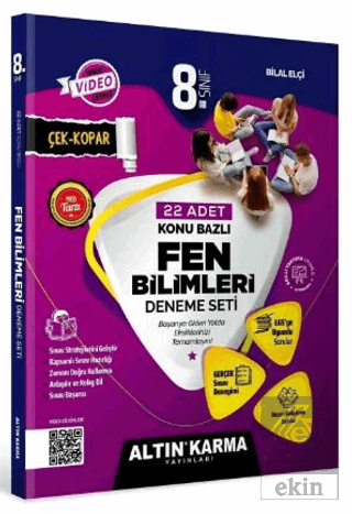 8. Sınıf Fen Bilimleri Konu Bazlı 22 Deneme Bilal Elçi Altın Karma Yay