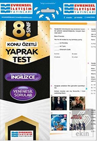 8. Sınıf İngilizce Konu Özetli Yaprak Test