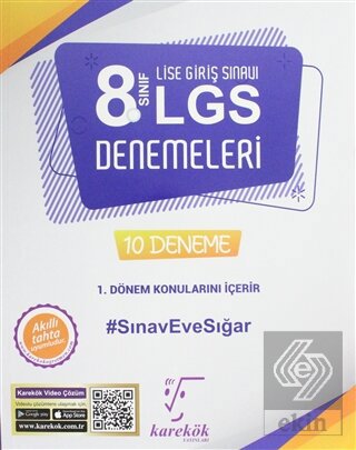 8. Sınıf LGS 1. Dönem Konuları 10 Deneme Kitabı