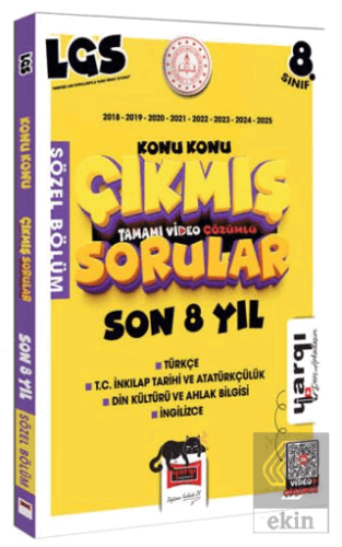 8. Sınıf LGS 2018-2025 Konu Konu Son 8 Yıl Çıkmış Sorular Sözel Bölüm