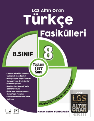 8. Sınıf LGS Altın Oran Türkçe Fasikülleri (8 Fasikül)