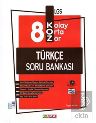 8. Sınıf LGS Koz Türkçe Soru Bankası Gama Yayınlar