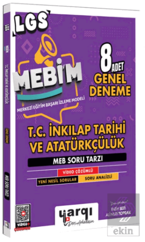 8. Sınıf LGS MEBİM T.C. İnkılap Tarihi ve Atatürkçülük 8 Adet Genel De