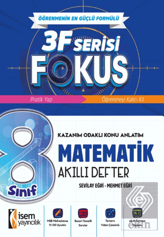 8. Sınıf Matematik Akıllı Defter Sevilay Eğri İSEM Yayıncılık Satın Al