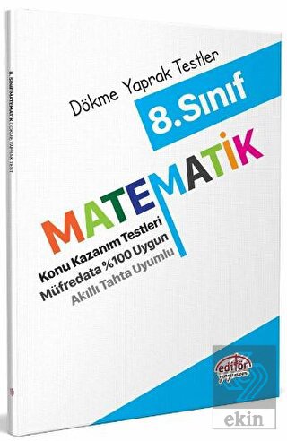 8. Sınıf Matematik Dökme Yaprak Testler Editör Yay
