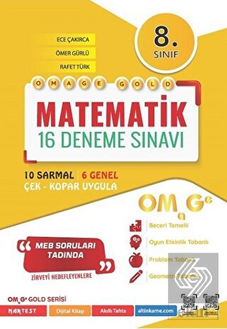 8. Sınıf Omage Gold Matematik 16 Deneme Sınavı Nar
