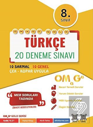 8. Sınıf Omage Gold Türkçe 20 Deneme Sınavı Nartes