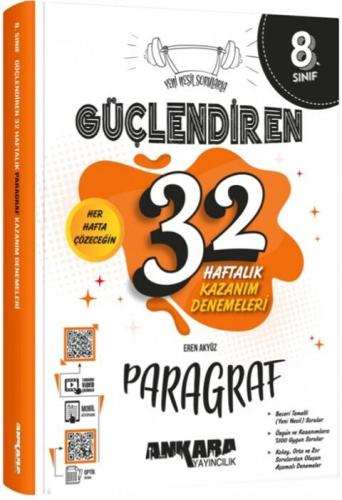 8. Sınıf Paragraf Güçlendiren 32 Haftalık Kazanım Denemeleri