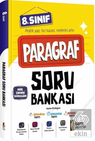 8. Sınıf Paragraf Soru Bankası Ayten Erdoğan İSEM Yayıncılık Satın Al 