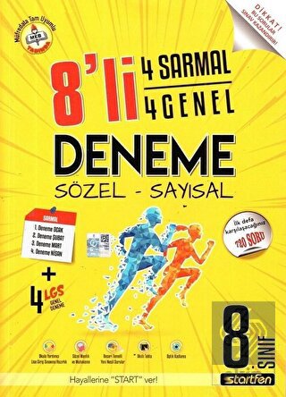8. Sınıf Sözel Sayısal 8 Deneme Startfen Yayınları