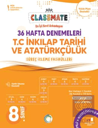 8. Sınıf T.C. İnkılap Tarihi ve Atatürkçülük Classmate 36 Hafta Denemeleri