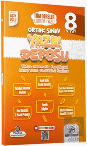 8. Sınıf Tüm Dersler Ortak Sınav 1. Dönem 1. Yazılı