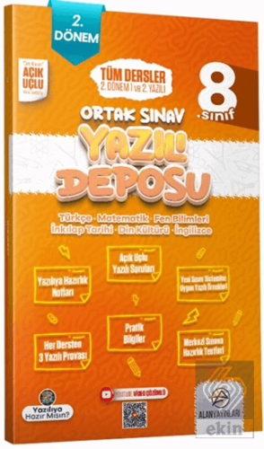 8. Sınıf Tüm Dersler Ortak Sınav 2. Dönem 1. ve 2. Yazılı