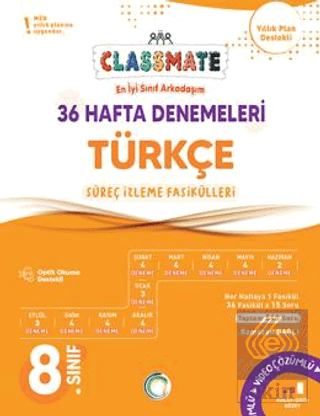 8. Sınıf Türkçe Classmate 36 Hafta Denemeleri
