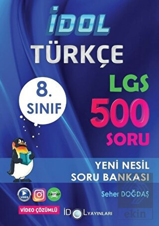 8. Sınıf Türkçe LGS 500 Yeni Nesil Soru Bankası İd