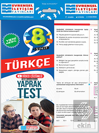 8. Sınıf Türkçe Video Çözümlü Yaprak Test Evrensel