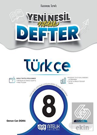 8. Sınıf Türkçe Yeni Nesil Nitelikli Defter