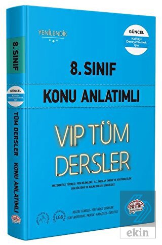 8. Sınıf VIP Tüm Dersler Konu Anlatımlı Mavi Kitap