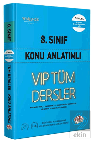 8. Sınıf VIP Tüm Dersler Konu Anlatımlı Mavi Kitap