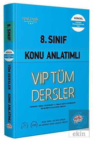 8. Sınıf VIP Tüm Dersler Konu Anlatımlı Mavi Kitap