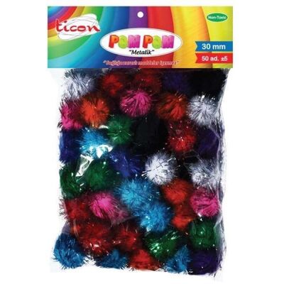 TİCON PONPON METALİK 30 MM 50,Lİ
