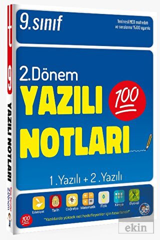 9. Sınıf Tüm Dersler 2. Dönem 1. Yazılı ve 2. Yazı