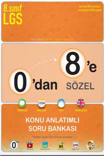 Tonguç 8. Sınıf LGS 0 dan 8 e Sözel Konu Anlatımlı Soru Bankası