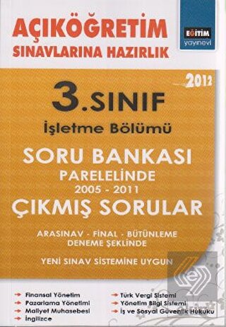 Açıköğretim Sınavlarına Hazırlık 3. Sınıf İşletme