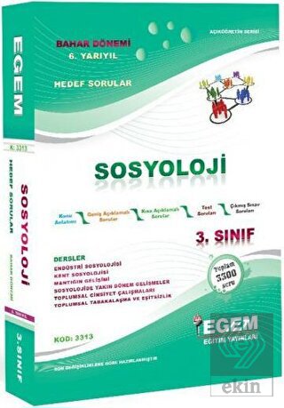 Açıköğretim Sosyoloji 3. Sınıf 6. Yarıyıl Bahar Dö