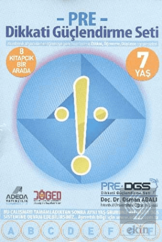 Adeda - PRE Dikkati Güçlendirme Seti 1.Sınıf 7 Yaş