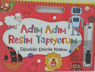 Adım Adım Resim Yapıyorum - Silinebilir Etkinlik Kitabım - Kırmızı Kol