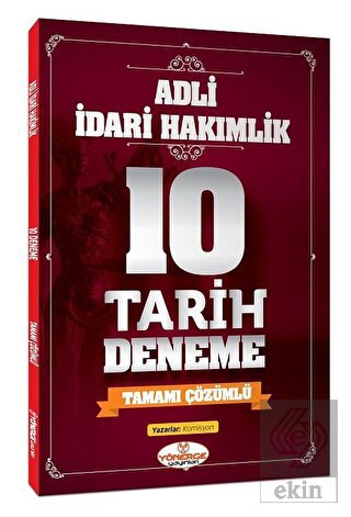 Adli İdari Hakimlik Tarih 10 Deneme Çözümlü Yönerg