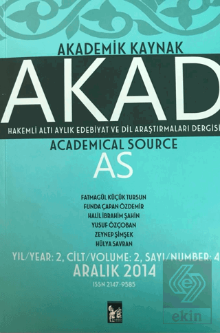 Akad Akademik Kaynak Dergisi Sayı: 4