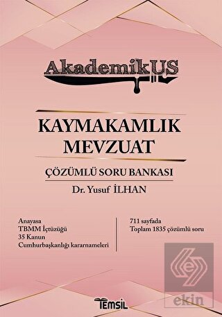 Akdemikus Kaymakamlık Mevzuat Çözümlü Soru Bankası