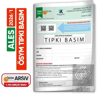 ALES 2026/1 ÖSYM Tıpkı Basım Çıkmış Soru Deneme Kitapçığı Video/PDF Çö
