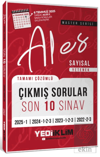 ALES Master Serisi Sayısal Yetenek Tamamı Çözümlü Son 10 Sınav Çıkmış 