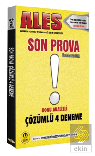 ALES Son Prova 4 Çözümlü Deneme