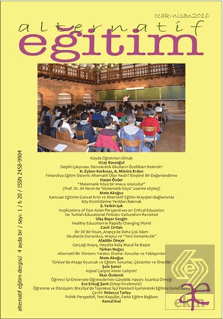 Alternatif Eğitim Dergisi Sayı: 1 Ocak - Nisan 201