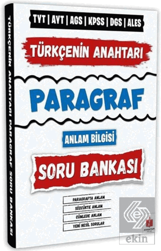 Anahtar Kitap 2026 Türkçenin Anahtarı Paragraf Soru Bankası Anlam Bilgisi TYT AYT AGS KPSS DGS ALES MSÜ