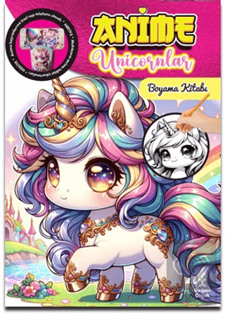 Anime Unicornlar Boyama Kitabı