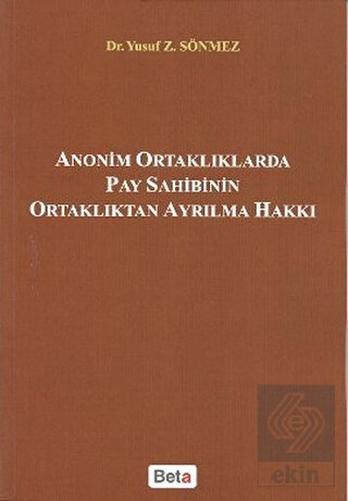 Anonim Ortaklıklarda Pay Sahibinin Ortaklıktan Ayr