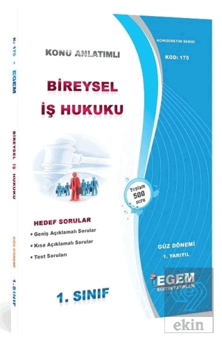 AÖF 1. Sınıf Bireysel İş Hukuku Güz Dönemi 1. Dönem Konu Anlatımlı Sor