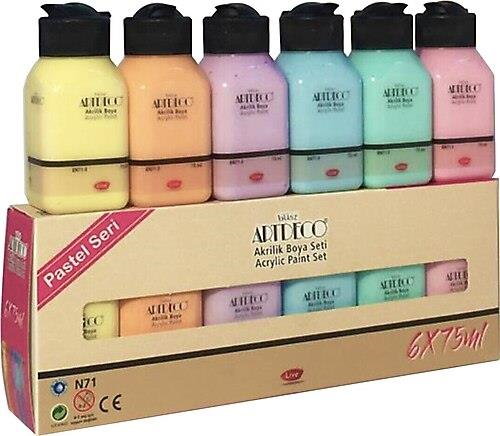 Artdeco Akrilik Boya 6x75ml Set - Pastel Renkler