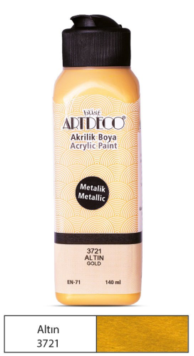 Artdeco Metalik Akrilik Boya 140ml Altın 3721