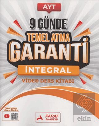 AYT İntegral 9 Günde Temel Atma Garanti Video Ders Kitabı